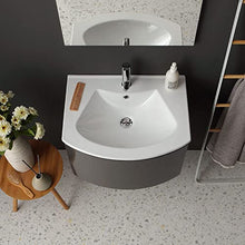 Kiamami Valentina MOBILE BAGNO CON LAVABO SOSPESO GRIGIO LUCIDO SPECCHIO RETTANGOLARE | RIVA