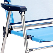 Solenny 50001072725229 8434826105229-Sedia da Spiaggia Pieghevole con Schienale Alto Blu, Alluminio