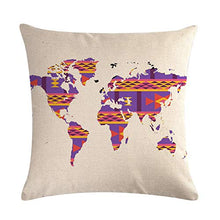 Eazyhurry Mappa Modello Lino Decorazione Cuscino Casa Divano Federa con Riempitivo