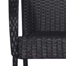 vidaXL 2X Sedie da Pranzo Impilabili Esterno in Polyrattan Nere Sedia Giardino