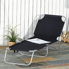 Lettino Prendisole Pieghevole da Giardino 180x55x24 cm in Metallo e Tessuto Oxford Nero
