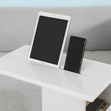 SoBuy Tavolino da Divano Moderno,con Ruote e Porta Libri,riviste,Cellulare e iPad, Bianco,FBT67-W - Arredi Casa