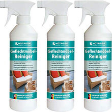 Hotrega, 3 x detergente per mobili intrecciati, 500 ml, flacone spray