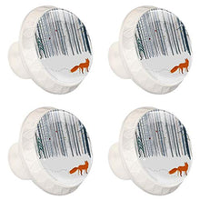 Maniglie per cassetti Manopole per cassetti Manopole rotonde Confezione da 4 per armadietto, cassetti, cassettiere, cassettiere ecc - foresta di volpi