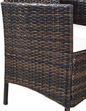 YOUKE Pezzi in Rattan mobili da Giardino Divano Set di tavoli e sedie da Giardino, Veranda - Brown