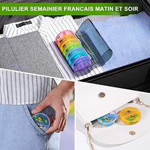 Sukuos, portapillole settimanale per 7 giorni, AM PM (due volte al giorno), con design a prova di umidità, per borsa e tasche (arcobaleno)