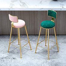 Yxsd - Sgabello da bar alla moda, stile contemporaneo, con schienale e schienale in stile moderno, altezza per bancone da cucina per pub, cuscino in velluto (colore: verde, dimensioni: 45 cm)
