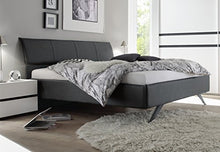 Arredocasagmb.it Letto Matrimoniale Moderno Ecopelle Grigio Gambe Ferro sospeso Camera da Letto 160x195 COMI