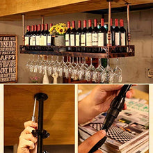 AYHa Porta bicchiere da vino ， Porta bicchiere da vino in ferro metallico da appendere Portabicchieri europeo regolabile in altezza per bar Ristoranti Cucine,Bronzo,60 * 35cm