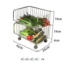 BLWX LY Carrello Multiuso da Cucina in Acciaio Inossidabile Rack Scaffale for Libri di Frutta a Grande capacità ， Elevata capacità di carico, Facile da installare (Size : 2 Tier)