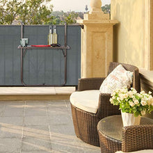 Relaxdays Tavolino Pieghevole da Balcone, Tavolo da Appendere Ringhiera, Altezza Regolabile, LxP: 59,5 x 36 cm, Marrone