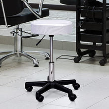 homcom - Sgabello da Salone Sedia Girevole in Tessuto di Maglia Altezza Regolabile Nero/Rosso/Bianco
