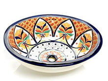 Dominga - Lavabo ovale messicano da incasso con bordo in ceramica Talavera
