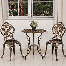 CGBF-Set Bistrot Rosa 3 Pezzi,Mobilia della Sedia del Tavolo da Pranzo del Patio del Balcone del Giardino All'aperto Resistente e Durevole Alluminio Pressofuso
