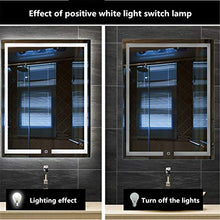 HL illuminato specchio bagno intelligente LED deappannamento interruttore touch 60 * 80cm-WhiteA