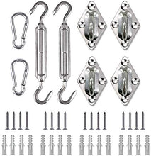 316 Marine Grade Shade Sail Hardware Kit per Rettangolo e Piazza Sun Shade Sail Installazione, 24 PZ (Argento) #29560
