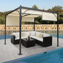Gazebo pergola baldacchino apribile Granada alluminio poliestere 3x3m avorio