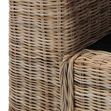 vidaXL Divano a 3 Posti con Cuscini Comodo Rilassante Confortevole Solido Robusto Pratico Resistente Durevole Sofa Poltrona in Rattan Naturale