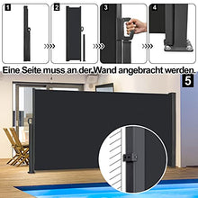 UISEBRT Tenda Laterale Avvolgibile per Balcone, Terrazza, Giardino, 180 x 300cm, Antracite