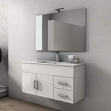 taviani Mobile da Bagno Sospeso con Lavabo 100x46cm in MDF Venere Bianco Lucido