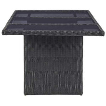 SKM Set da Pranzo da Giardino 9 pz in Polyrattan Nero (142.5kg)