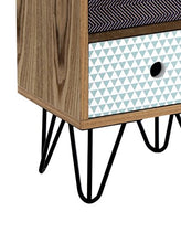 Wink design, Odense, Comò Alto cassettiera 5 Cassetti, Legno, Multicolore, 25 x 30 x 90 cm