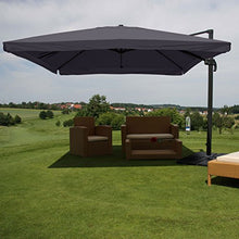 Mendler Ombrellone Parasole HWC-A96 3,5x3,5m Alluminio con Volante Antracite con Base