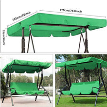 WWJJLL Set di Copertura da 3 posti a 3 posti, Impermeabile Sun Baldacchino Swing Balopy Seat Top Cover + Swing Seat Cover Outdoor Garden Decor Not Include Sedia,4