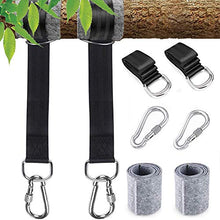 Nurkoo - Kit di fissaggio per dondolo, 3 m, con 2 moschettoni e anelli a D, può contenere fino a 550 kg con custodia, protezione per albero
