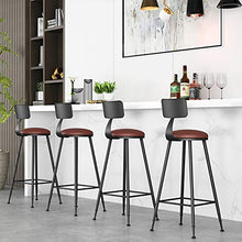 Wzqwzj Sgabelli Altezza Ferro Arte, Alta sgabelli, seggiolone, per la Cucina contatore Bar Restaurant Cafe Tempo Libero,Rosso,45cm