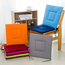 LucaSng - Set di 4 cuscini per sedia, 40 x 40 x 2,5 cm, con fiocco di fissaggio, per interni ed esterni (blu)