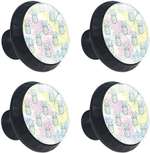 Tropical Fruit Pineapples Pomelli per Porta Set di 4 Pomelli per Mobili Manopole per Cassetti Cucina Armadio Vetro