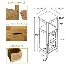 TENDANCE Mahe Armadietto con 2 cassetti in MDF e 1 ripiano, in Legno di bambù, Rovere Bianco