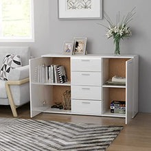 vidaXL Credenza Bianco Lucido 120x35,5x75 cm in Truciolato