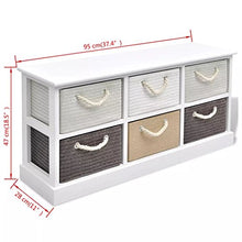 Tidyard Mobile Contenitore con 6 Cassetti in Legno