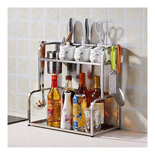 LYM &ripiano di stoccaggio Scaffali da Cucina, scaffale Multifunzione in Acciaio Inossidabile, ripiano for scaffali -2 Strati Scaffale di Finitura