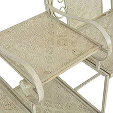 FAMIROSA Panchina da Giardino a 2 Posti 161 cm in Acciaio Bianca