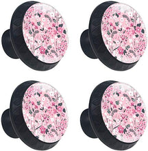 Alla moda floreale Pomelli per Porta Set di 4 Pomelli per Mobili Manopole per Cassetti Cucina Armadio Vetro