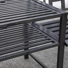 Panchina 2 Posti da Giardino 165x52x83 cm con Tavolino Nera