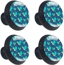 Blue Hummingbird Pattern Navy Pomelli per Porta Set di 4 Pomelli per Mobili Manopole per Cassetti Cucina Armadio Vetro