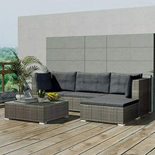 vidaXL Set Divani da Giardino Modulare 12 pz Polyrattan Grigio Sofa Esterni