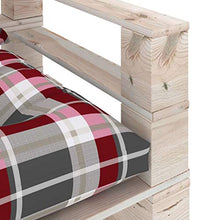 FAMIROSA Divano da Giardino Pallet Cuscini Rossi a Quadri Legno di Pino