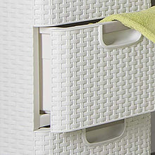 CURVER 206314 - Cassettiera in Polipropilene, Aspetto in Vimini, 3 x 14 L