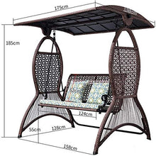 DGHJK Altalena da Portico con Supporto Mobili da Esterno Sedia a Dondolo con ombrellone da Esterno, soffitto Regolabile in Rattan con Poltrona Cuscino