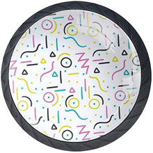 Memphis Pattern Design colorato Pomelli per Porta Set di 4 Pomelli per Mobili Manopole per Cassetti Cucina Armadio Vetro