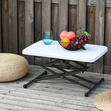 giordano shop Tavolino Pieghevole da Giardino 64x46x34-64 cm Alzata Regolabile Nero e Bianco