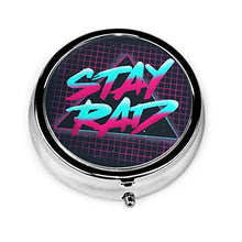 Stay Rad - Contenitore rotondo per pillole a 3 scomparti, in metallo, per medicina e vitamina