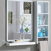Specchio Contenitore armadietto da Bagno, Mobile Specchio a Parete, Mobile pensile a Specchio - Mobile Bianco in Alluminio specchiato