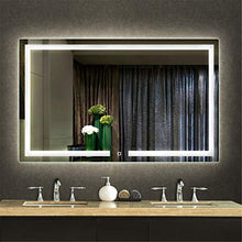 HL Specchio da bagno illuminato intelligente LED deappannamento interruttore touch 60 * 80cm-Bianco