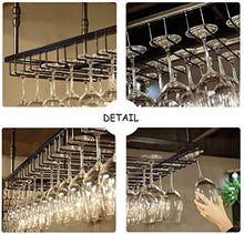 MFLASMF Wine Rack Ceiling Wine Racks | Hanging Wine Glass Holder | Vintage Wine Bottle Holder | Rustic Wall Mounted Wine Holder | Stemware Holder| Adjustable Height,Black,90X35CM